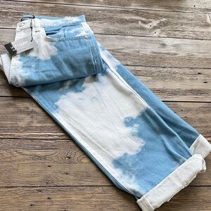 Jaded London Blue and White Tie-Dye Men Jeans